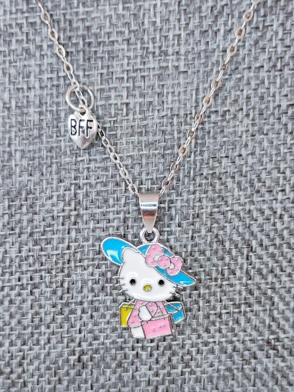 NEW Hello Kitty Necklace w/Blue Hat Pendant SHW